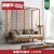 ビンマ新中国式東南アジア風家具ビロンロウ色家具クルミの木純木ソファ風畳漢ベドW 1607ロハンベッド