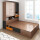 胡桃の木の色1.5メートルの畳の寝床+コンボスタンド