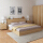浅い胡桃色のベッド+2マットレス+5 cmの厚いマットレス