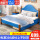 青い茶色のベッドはダブルで2つのベッドのヘッドカバーを引き、マットレスを送ります。