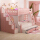 ピンクの二段ベッド+階段棚+三段ベッド