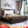 新しい中国式の木製ベッド+ココナッツブラウンマットレス+2*マットレス